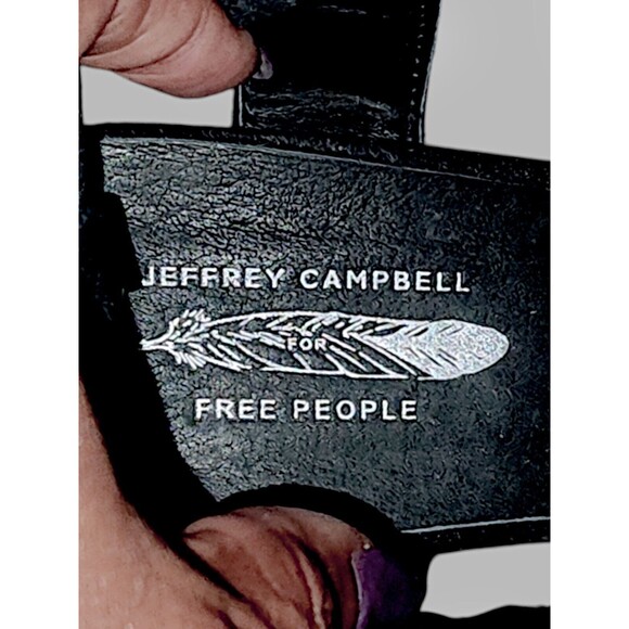 JEFFREY CAMPBELL black suede lace up wedge Back Tie Closed Toe shoes sz 9 - Picture 3 of 7